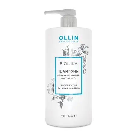 OLLIN PROFESSIONAL Шампунь Баланс от корней до кончиков / Roots To Tips Balance Shampoo BioNika 750 мл - 1