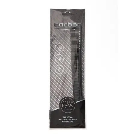 FRESHMAN Расческа-гребень комбинированная для моделирования и стрижки / Collection Carbon - 3
