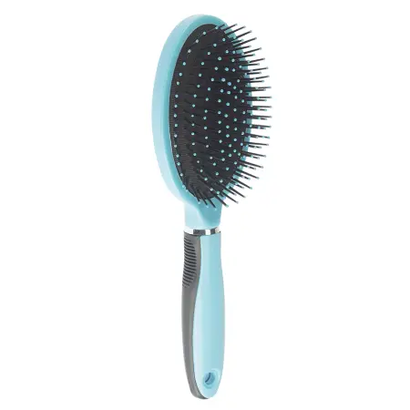 DEWAL BEAUTY Щетка массажная Голубая лагуна с нейлоновым штифтом, овальная - 4