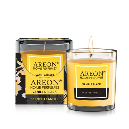 AREON Свеча ароматическая, черная ваниль / HOME PERFUMES Vanilla Black 120 гр - 2