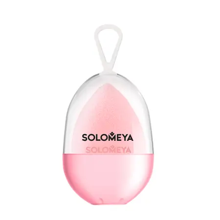 SOLOMEYA Спонж косметический для макияжа Персик вельветовый / Microfiber Velvet Sponge Peach 1 шт - 1