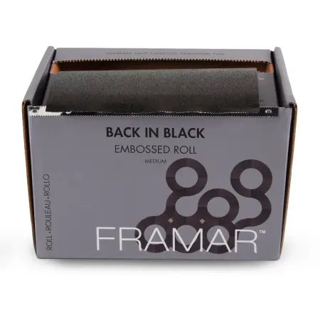 FRAMAR Фольга с тиснением в рулоне, черная / Embossed Roll Medium Back In Black 98 м - 1
