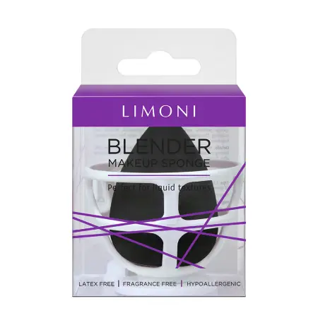 LIMONI Спонж для макияжа в наборе с корзинкой / Blender Makeup Sponge Black - 2