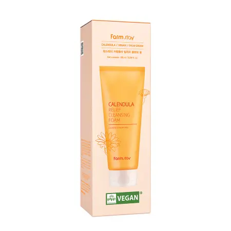 FARMSTAY Пенка тонизирующая для лица с календулой / Calendula Relief Cleansing Foam 180 мл - 2