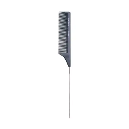 DEWAL PROFESSIONAL Расческа рабочая Nano, с металлическим хвостиком, антистатик (черная) 21,5 см - 1