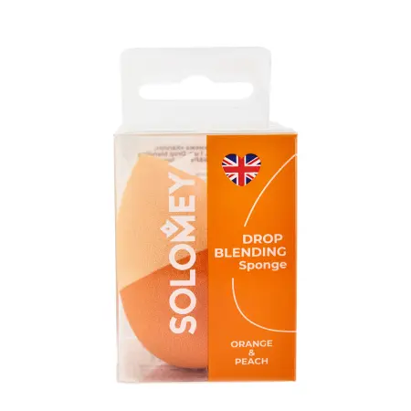 SOLOMEYA Спонж для макияжа капля, Orange&Peach / Solomeya Drop blending sponge Orange&Peach 1 шт - 1