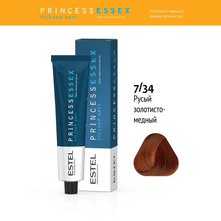 ESTEL PROFESSIONAL 7/34 краска для волос, средне-русый золотисто-медный (коньяк) / ESSEX Princess 60 мл - 2