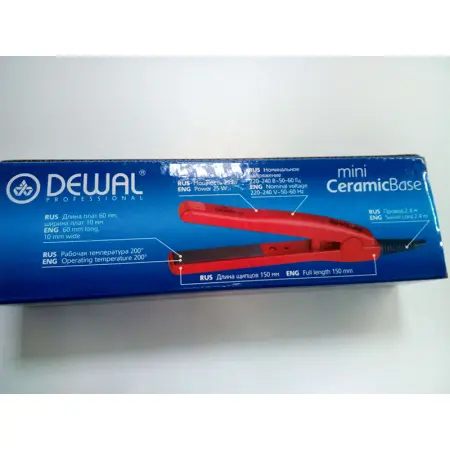 DEWAL PROFESSIONAL Щипцы-выпрямители Mini Ceramic Base черные, керамическое покрытие, 10х60 мм, 25 Вт - 7