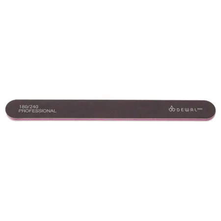 DEWAL PROFESSIONAL Пилка для ногтей прямая черная 180/240 18 см - 1