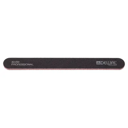 DEWAL PROFESSIONAL Пилка для ногтей прямая черная 80/80 18 см - 2