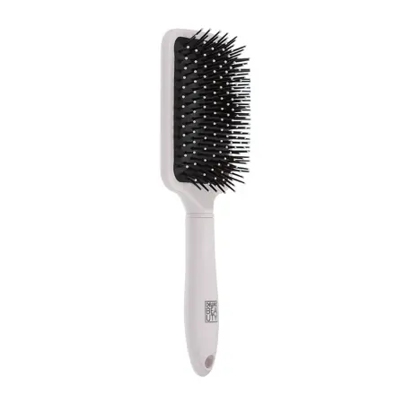 DEWAL BEAUTY Щетка массажная Прованс с пластиковым штифтом, квадратная, пудровая 13 рядов - 1