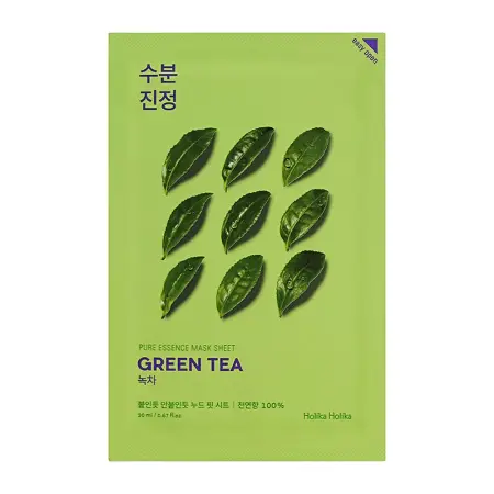 HOLIKA HOLIKA Маска тканевая противовоспалительная Пьюр Эссенс, зеленый чай / Pure Essence Mask Sheet Green Tea 20 мл - 1