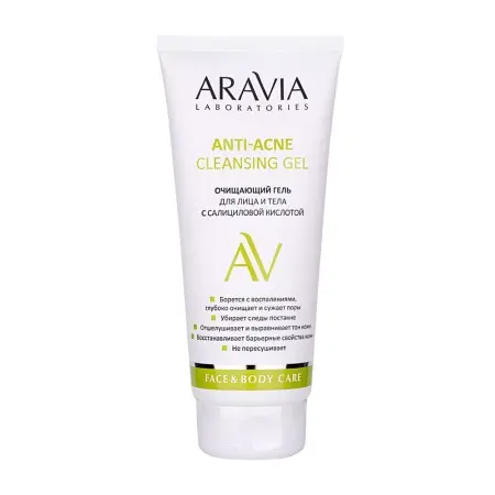 ARAVIA Professional Гель очищающий для лица и тела с салициловой кислотой / Anti-Acne Cleansing Gel, 200 мл - 1