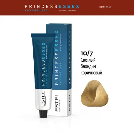 ESTEL PROFESSIONAL 10/7 краска для волос, светлый блондин коричневый / ESSEX Princess 60 мл - 2