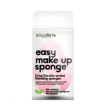 SOLOMEYA Спонж косметический двусторонний для макияжа Капля / Drop Double-ended blending sponge 1 шт - 1