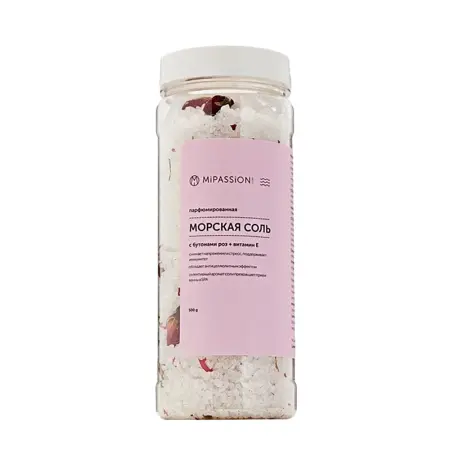 MIPASSIONcorp Соль морская парфюмированная с бутонами роз / MiPASSiON 500 гр - 1