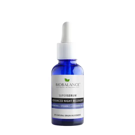 BIOBALANCE Сыворотка для лица с церамидами + ресвератролом / SUPER SERUM OVERNIGHT RECOVERY 30 мл - 1