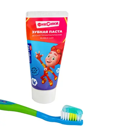 LONGA VITA Паста зубная детская профилактическая от 3-х лет Фиксики / Longa Vita Biotech Bubble Gum 75 гр - 4