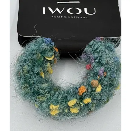 IWOU PROFESSIONAL Резинка для волос Меланж зеленая 1шт - 2