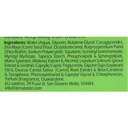 ANNA LOTAN Маска Кресс-салат / Garden Cress Anti Stress Mask GREENS 70 мл - 4