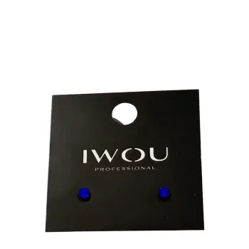 Серьги гвоздики IWOU индиго 4мм
