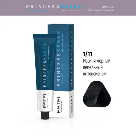 ESTEL PROFESSIONAL 1/11 краска для волос, иссиня-черный пепельный интенсивный / ESSEX Princess 60 мл - 2