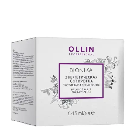 OLLIN PROFESSIONAL Сыворотка энергетическая против выпадения волос / BioNika 6 х 15 мл - 1