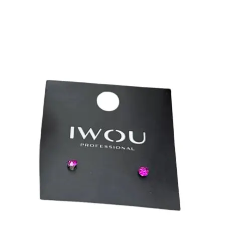IWOU PROFESSIONAL Серьги гвоздики IWOU фуксия 5мм - 1