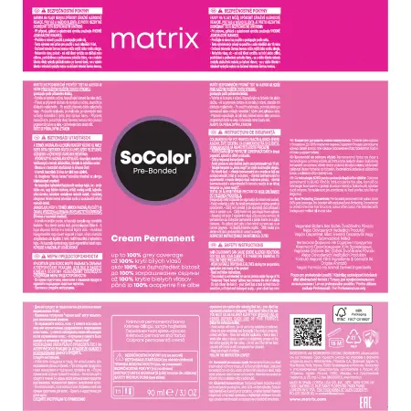 MATRIX 1A краситель перманентный аммиачный, иссиня-черный пепельный / SoColor Pre-Bonded 90 мл - 4