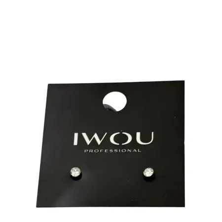 IWOU PROFESSIONAL Серьги гвоздики IWOU белый кристалл 4мм - 1