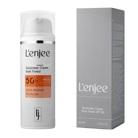 L ENJEE Крем тонирующий солнцезащитный для лица SPF50, оттенок Dark / Sunscreen Cream Dark Tinted 50 мл - 2