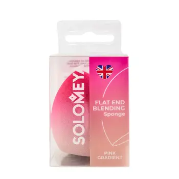 Спонж для макияжа со срезом, розовый градиент / Solomeya Flat End blending sponge Pink Gradient 1 шт