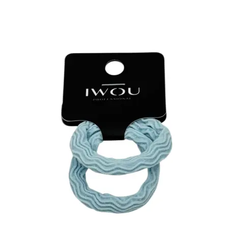 IWOU PROFESSIONAL Резинка для волос Волна светло-голубая 2шт - 1