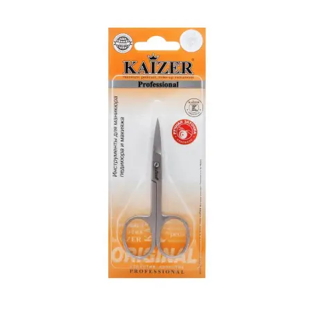 KAIZER Ножницы маникюрные, закругленные, матовые, заводская заточка - 3