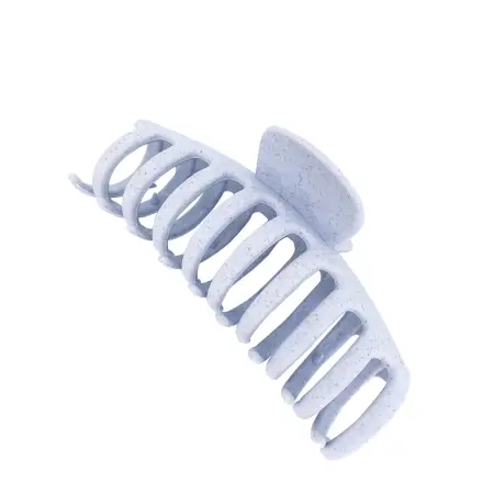 SOLOMEYA Крабик для волос из натуральной пшеницы овальный, голубой / Straw Claw Hair Clip Round Blue - 1