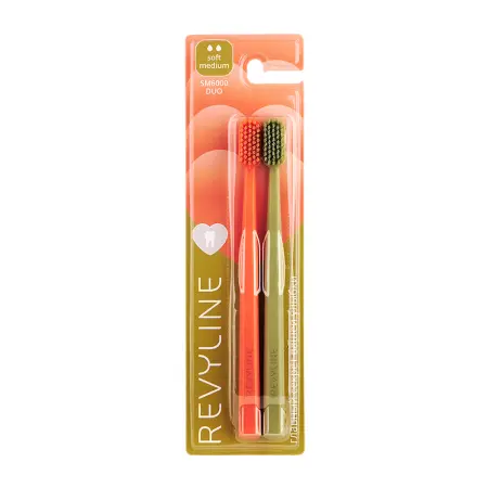 REVYLINE Набор зубных щёток, оранжевая+хаки / SM6000 DUO Orange + Khaki 2 шт - 1