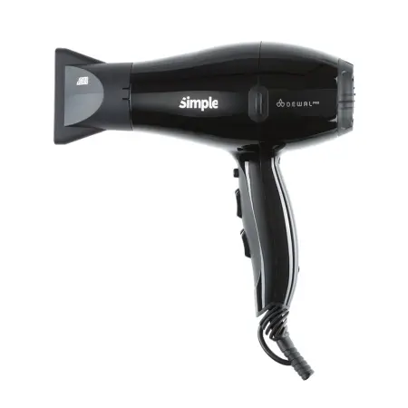 DEWAL PROFESSIONAL Фен Simple черный, ионизация, 2 насадки, 2000 Вт - 1