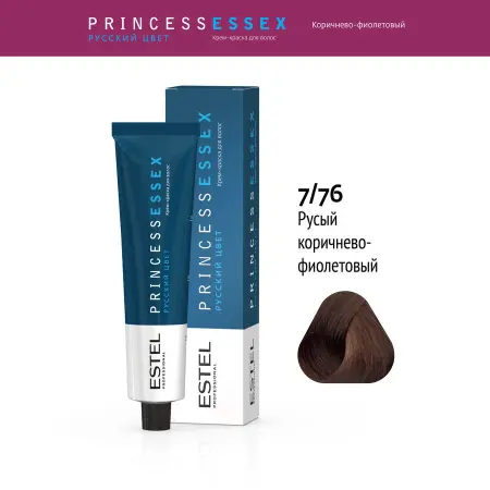 ESTEL PROFESSIONAL 7/76 краска для волос, средне-русый коричнево-фиолетовый / ESSEX Princess 60 мл - 2