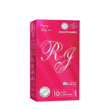 Презервативы ребристые, натуральный латекс / DELICATE R and J 10 шт