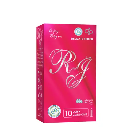 R and J Презервативы ребристые, натуральный латекс / DELICATE R and J 10 шт - 1