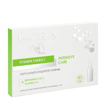KORA Концентрат ампульный сияние, витамин С 5% + таурин 2% / KORA 10*2 мл - 2