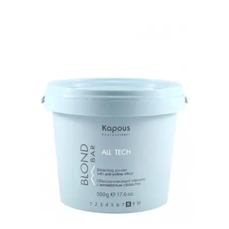 KAPOUS Порошок обесцвечивающий с антижелтым эффектом / Blond Bar All tech 500 г - 1