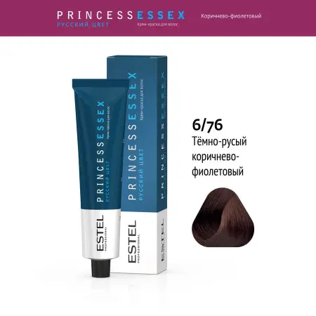ESTEL PROFESSIONAL 6/76 краска для волос, темно-русый коричнево-фиолетовый / ESSEX Princess 60 мл - 2