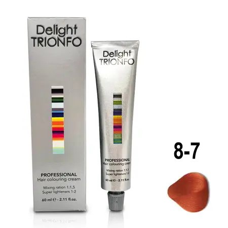CONSTANT DELIGHT 8-7 крем-краска стойкая для волос, светло-русый медный / Delight TRIONFO 60 мл - 2