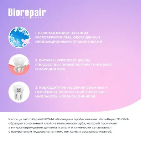 BIOREPAIR Паста зубная для здоровья и защиты десен / Peribioma Gum Protection 75 мл - 8