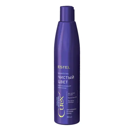 ESTEL PROFESSIONAL Шампунь оттеночный серебристый для холодных оттенков блонд / Curex Color Intense 300 мл - 1