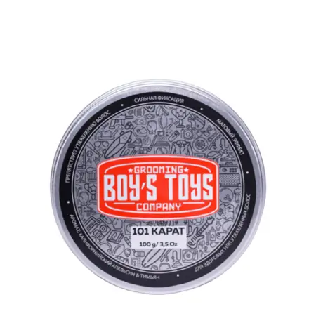 BOY S TOYS Паста для укладки волос высокой фиксации с низким уровнем блеска 101 карат / Boy s Toys 100 мл - 1