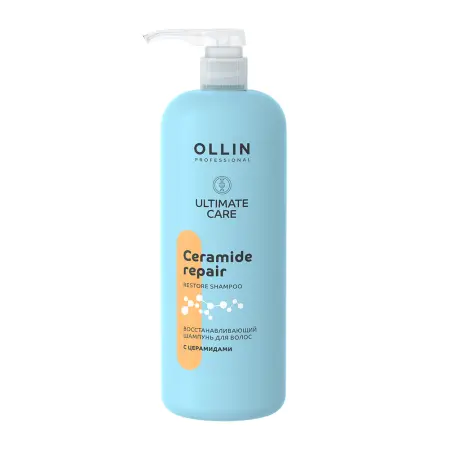OLLIN PROFESSIONAL Шампунь восстанавливающий для волос с церамидами / Ultimate Care 1000 мл - 1