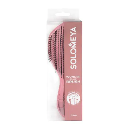SOLOMEYA Расческа многофункциональная для распутывания, массажа и мытья кожи головы, розовый градиент / Wonder scalp brush, Pink gradient - 2