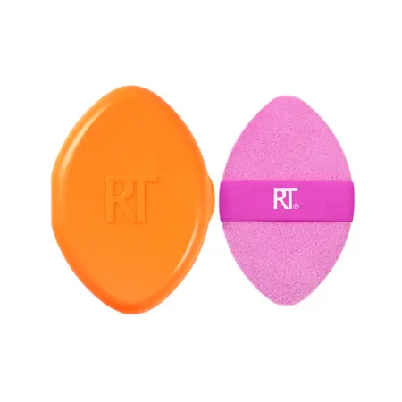 REAL TECHNIQUES Пуховка двусторонняя для пудры c футляром / Real Techniques Miracle 2-in-1 Powder Puff + Travel Case - 3